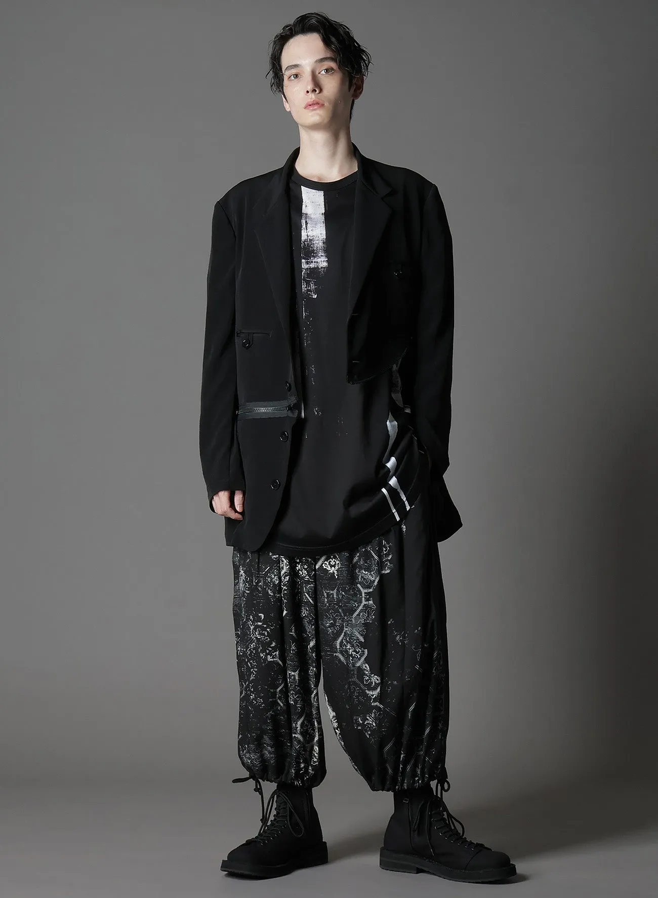 RAYON PRINT TILE PATTERN BALLOON PANTS sold by Yohji Yamamoto product image thumbnail 2