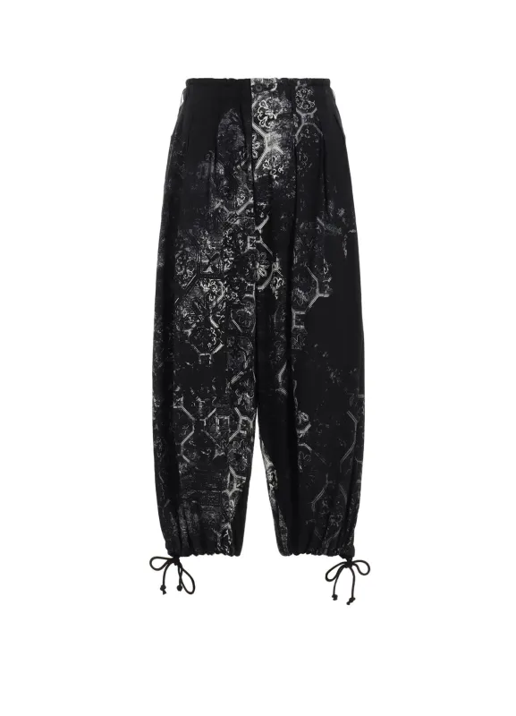RAYON PRINT TILE PATTERN BALLOON PANTS sold by Yohji Yamamoto