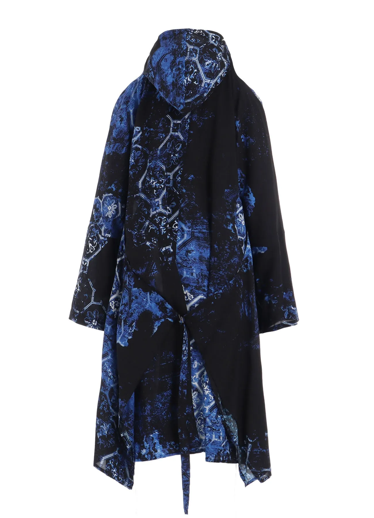 RAYON PRINT TILE PATTERN SIDE CUT-OUT DRESSES sold by Yohji Yamamoto product image thumbnail 4