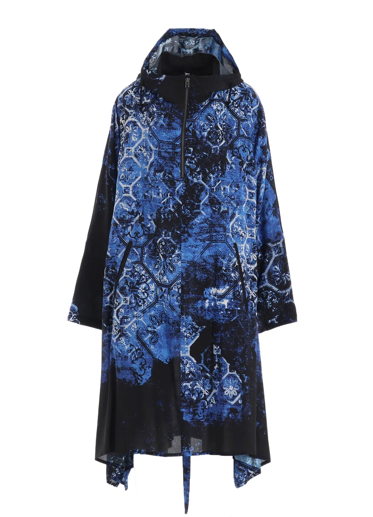 RAYON PRINT TILE PATTERN SIDE CUT-OUT DRESSES sold by Yohji Yamamoto product image thumbnail 2