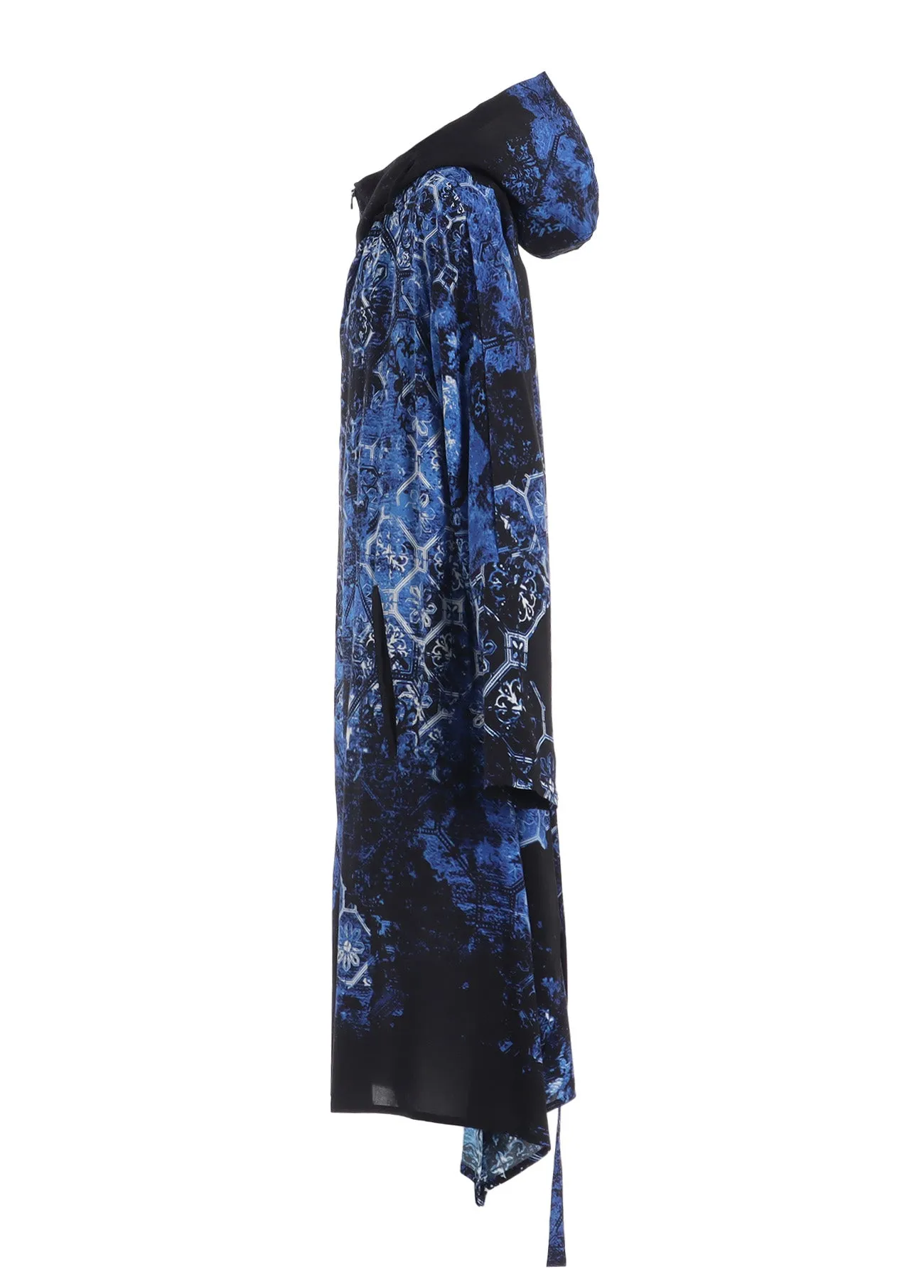 RAYON PRINT TILE PATTERN SIDE CUT-OUT DRESSES sold by Yohji Yamamoto product image thumbnail 3