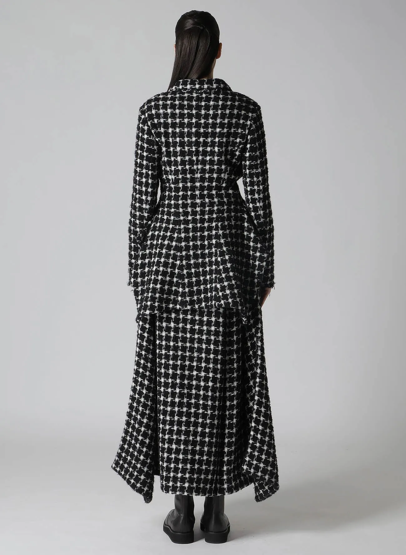 B&W HOUNDSTOOTH DRAPED PEAKED JACKET sold by Yohji Yamamoto product image thumbnail 5