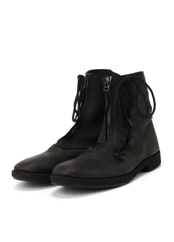 PRODUCT DYEING HORSE LEATHER FRONT ZIP BOOTS sold by Yohji Yamamoto