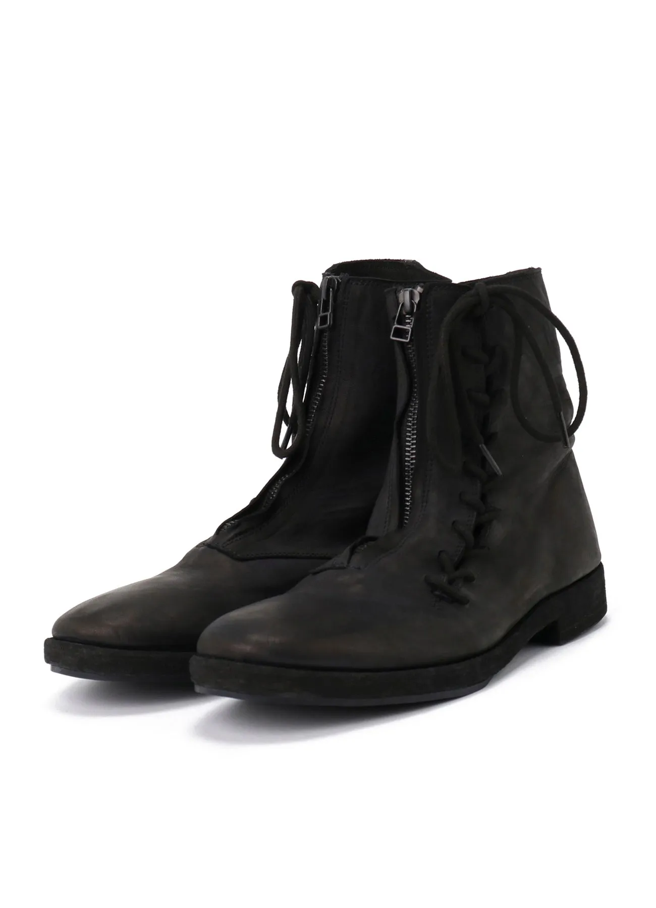 PRODUCT DYEING HORSE LEATHER FRONT ZIP BOOTS sold by Yohji Yamamoto