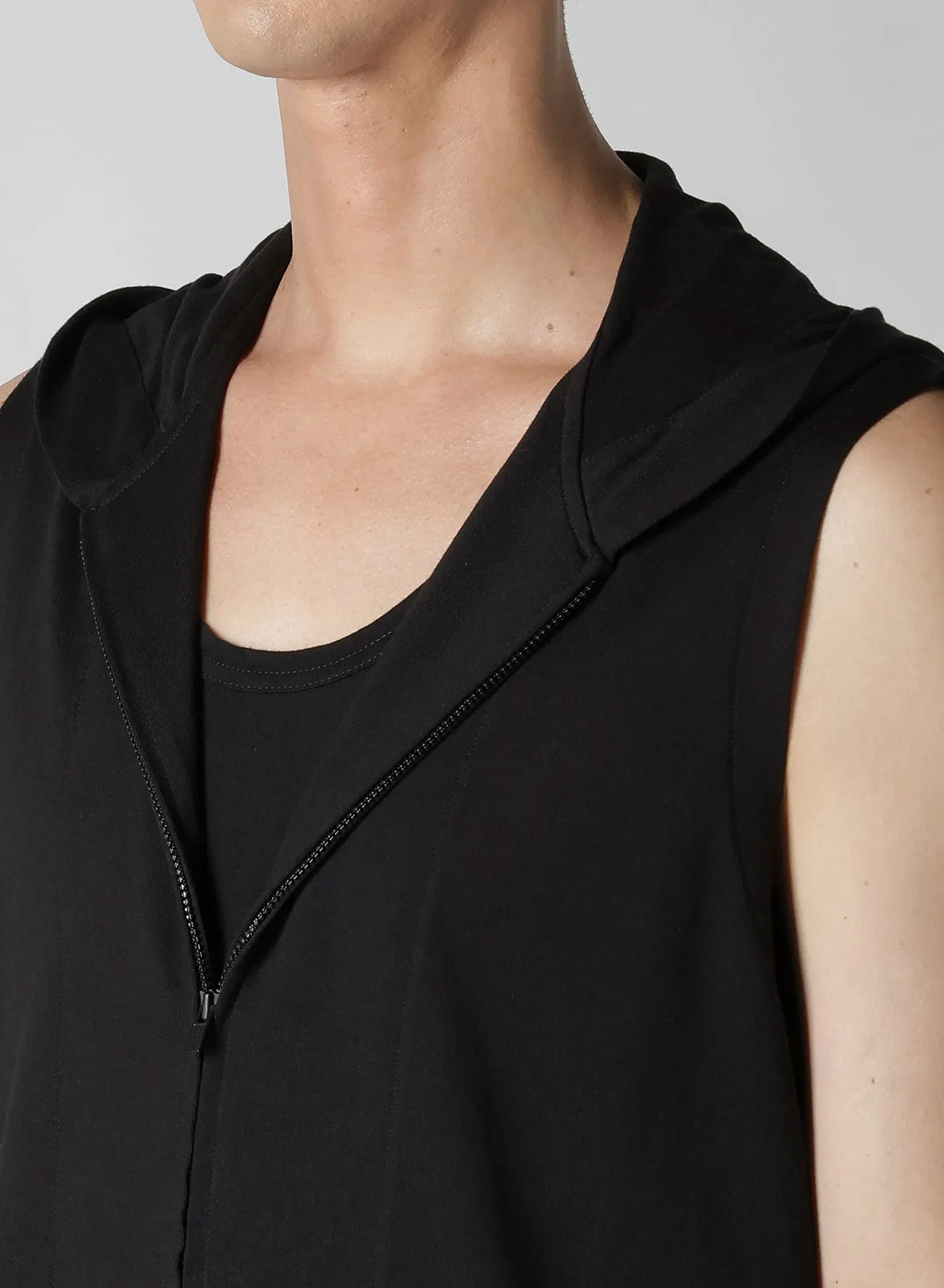 REGULATION JERSEY HOODED ZIPPER VEST sold by Yohji Yamamoto product image thumbnail 3