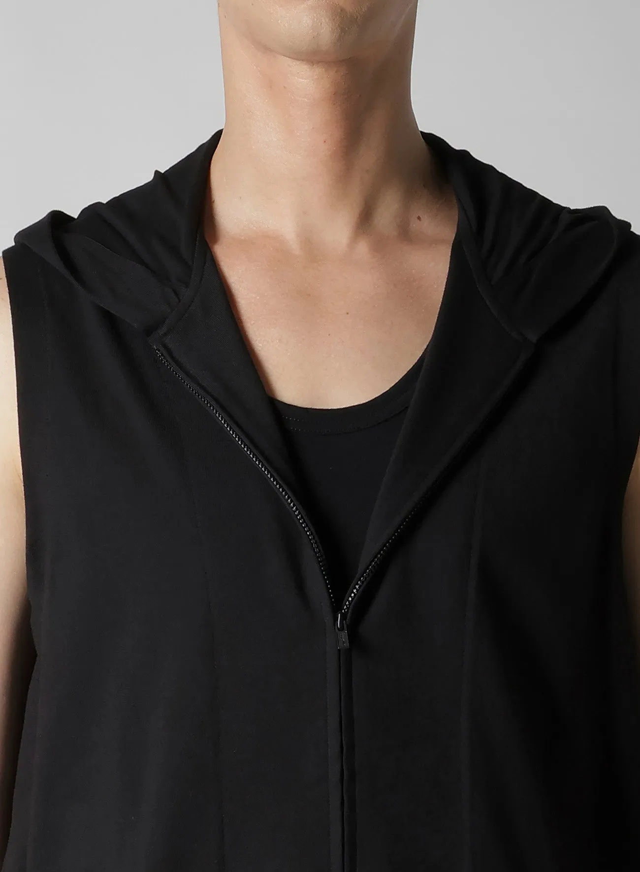 REGULATION JERSEY HOODED ZIPPER VEST sold by Yohji Yamamoto product image thumbnail 4