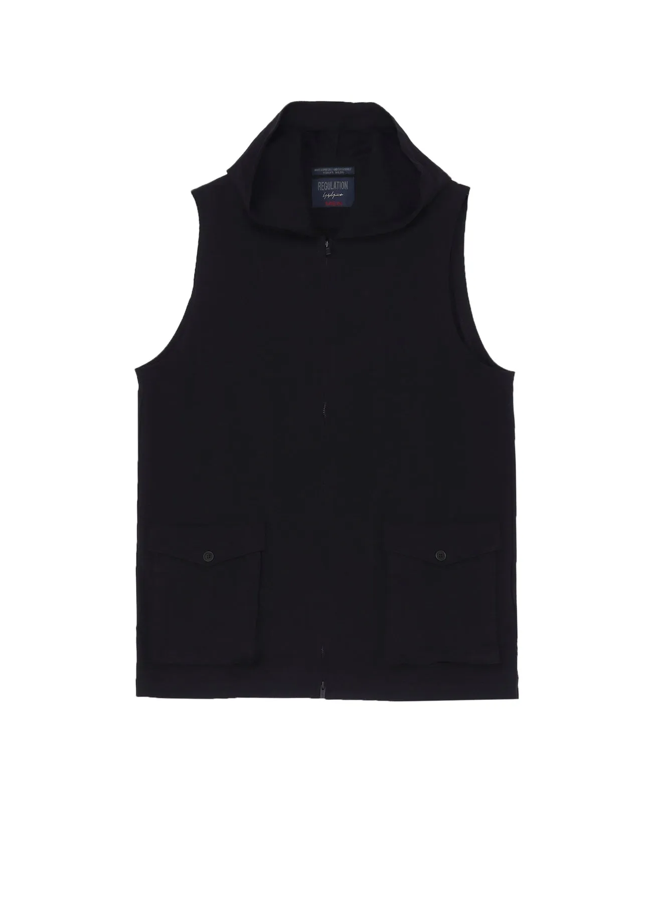 REGULATION JERSEY HOODED ZIPPER VEST sold by Yohji Yamamoto