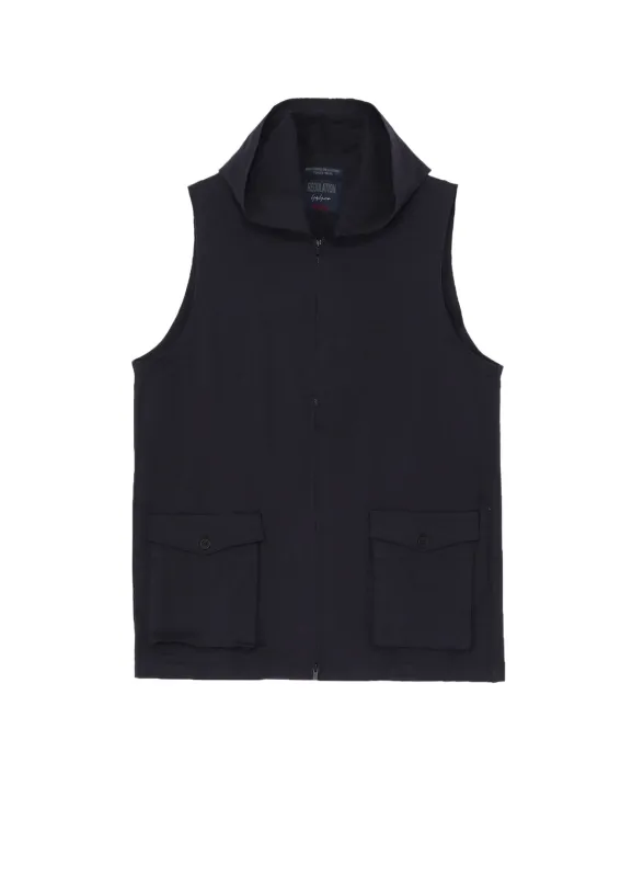 REGULATION JERSEY HOODED ZIPPER VEST sold by Yohji Yamamoto