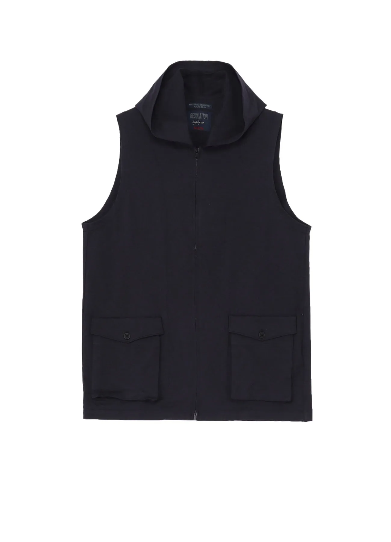 REGULATION JERSEY HOODED ZIPPER VEST sold by Yohji Yamamoto