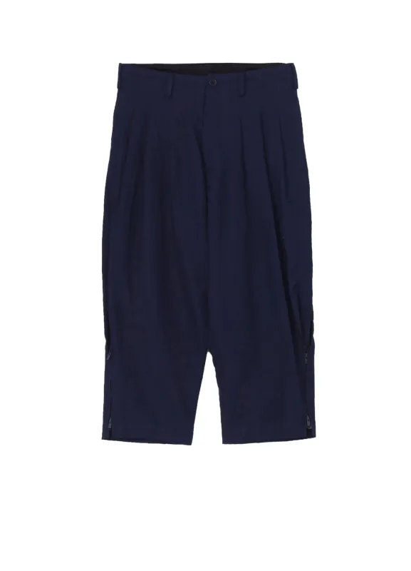 INDIGO DYEING COTTON LINEN SIDE HEM ZIPPER PANTS sold by Yohji Yamamoto