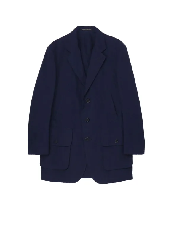INDIGO DYEING COTTON LINEN BOX POCKET JACKET sold by Yohji Yamamoto