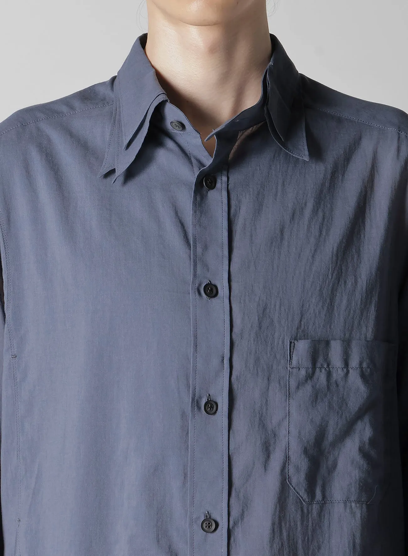 80C/S LOAN DOUBLE LAYER ASYMMETRY BLOUSE sold by Yohji Yamamoto product image thumbnail 3