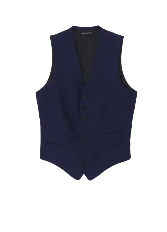 INDIGO DYEING COTTON LINEN 7BUTTONS VEST sold by Yohji Yamamoto
