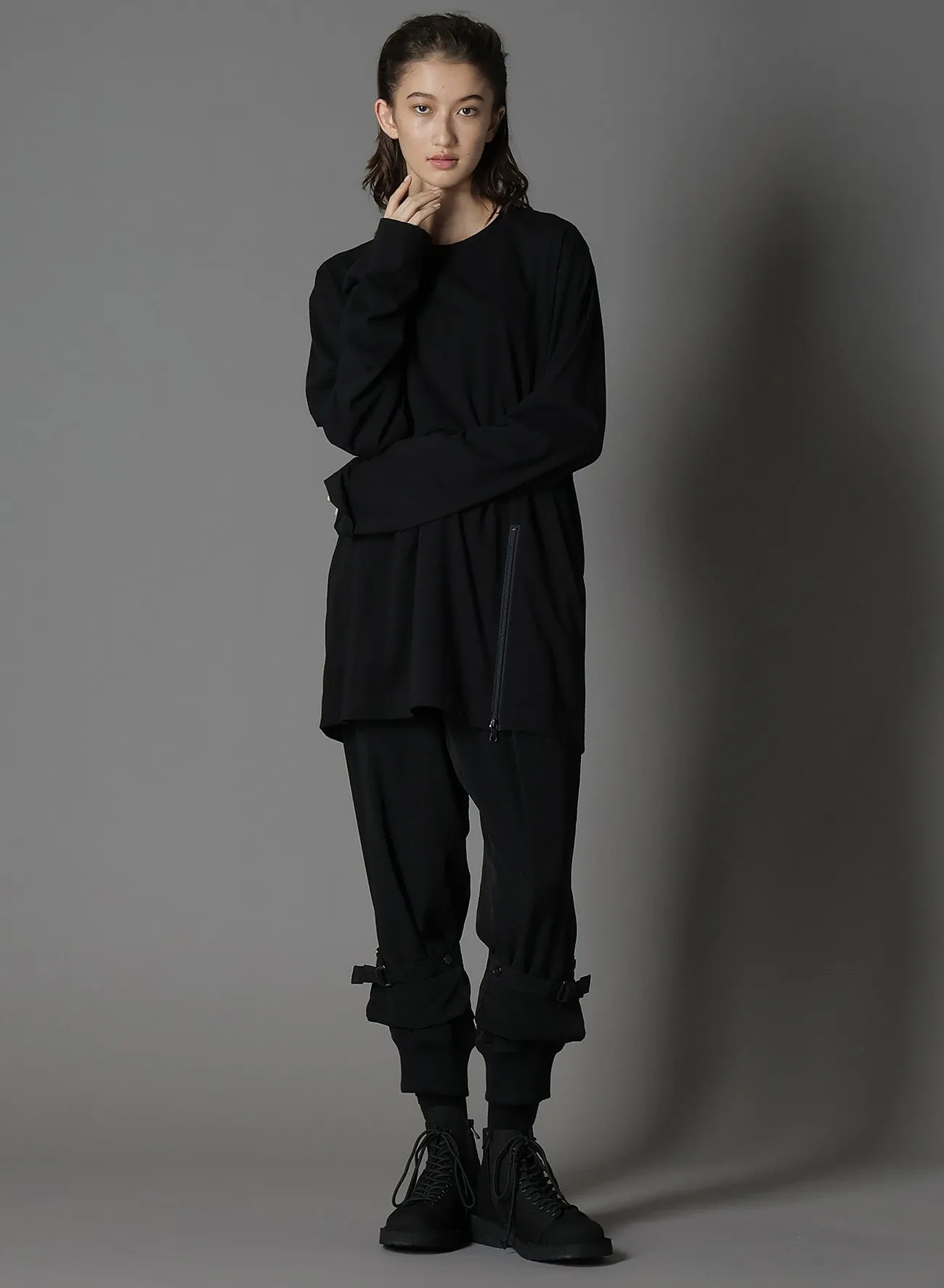 CREPE DE CHINE DOUBLE HEM RIB PANTS sold by Yohji Yamamoto product image thumbnail 3