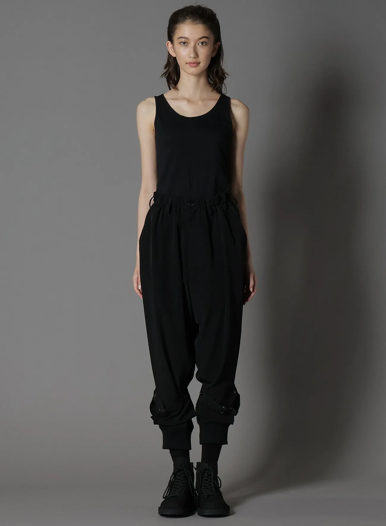 CREPE DE CHINE DOUBLE HEM RIB PANTS sold by Yohji Yamamoto product image thumbnail 4