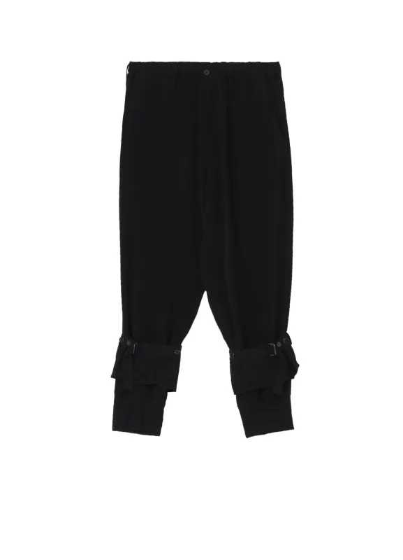 CREPE DE CHINE DOUBLE HEM RIB PANTS sold by Yohji Yamamoto