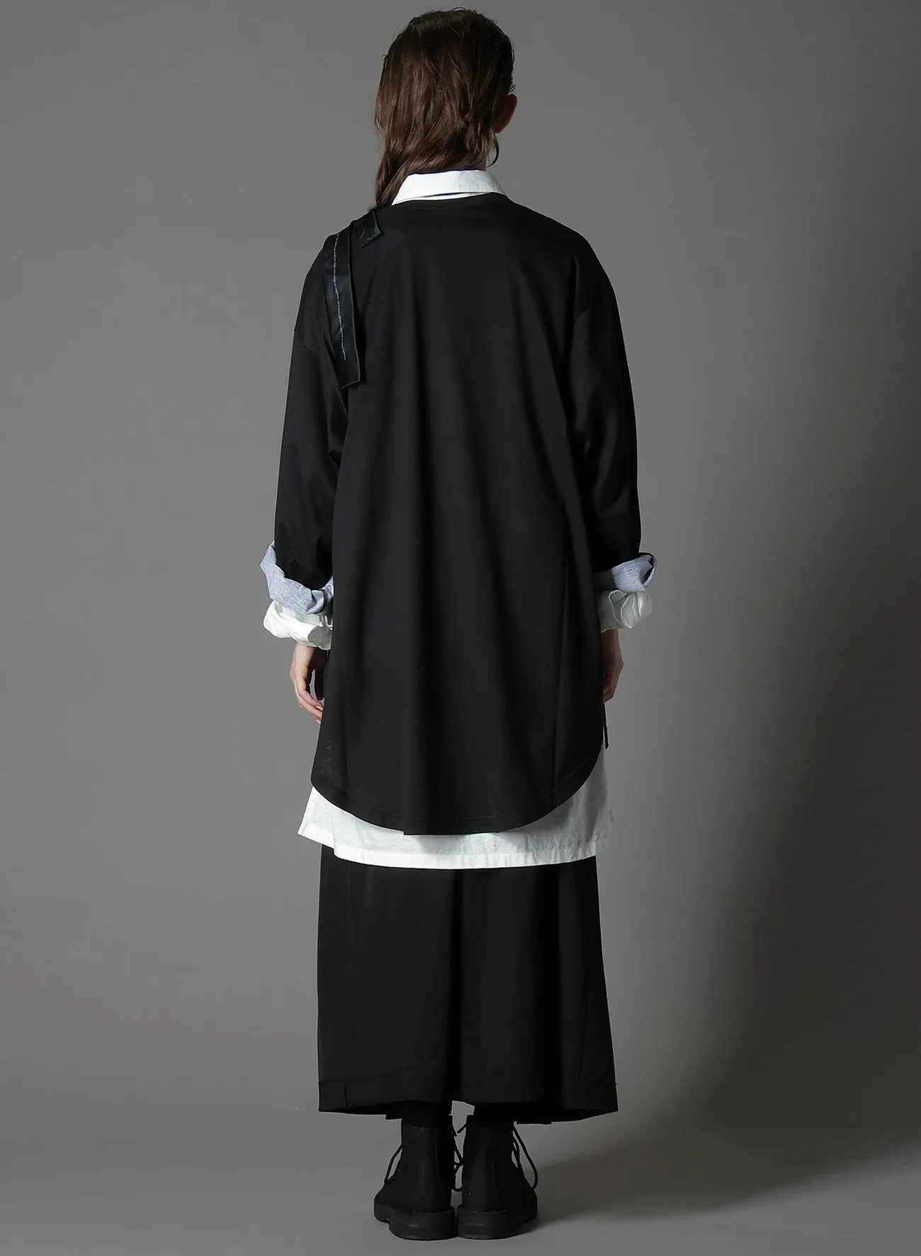 COTTON JERSEYTORN PATTERN HEM ROUND JUMBO T-SHIRT LONG SLEEVES sold by Yohji Yamamoto product image thumbnail 5