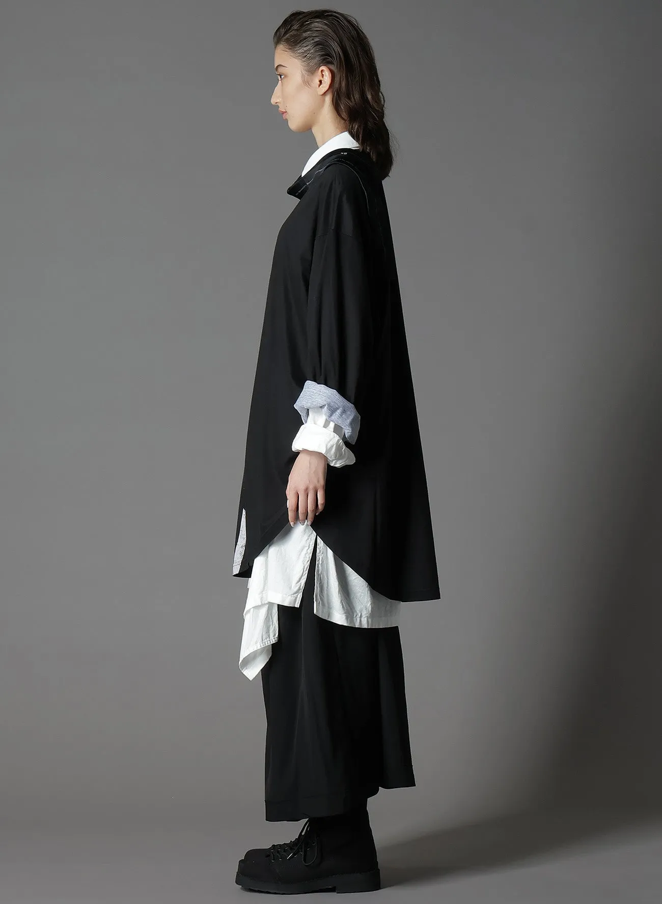 COTTON JERSEYTORN PATTERN HEM ROUND JUMBO T-SHIRT LONG SLEEVES sold by Yohji Yamamoto product image thumbnail 4
