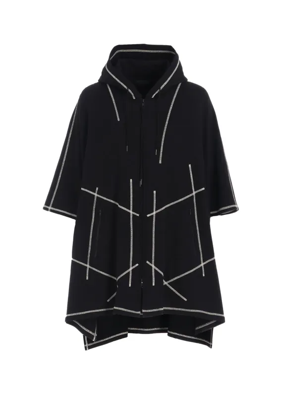FRENCH TERRY RANDOM STITCH PONCHO sold by Yohji Yamamoto