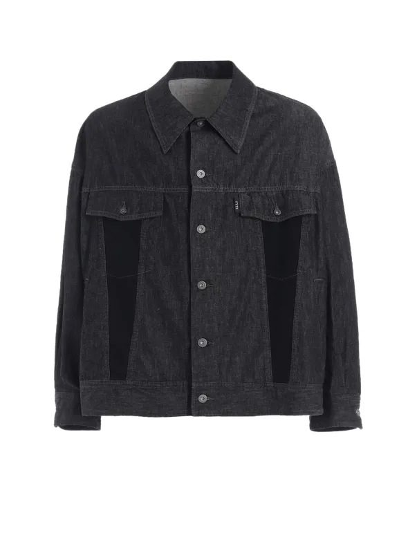 7oz TWO-TONE DENIM TRUCKER JACKET sold by Yohji Yamamoto