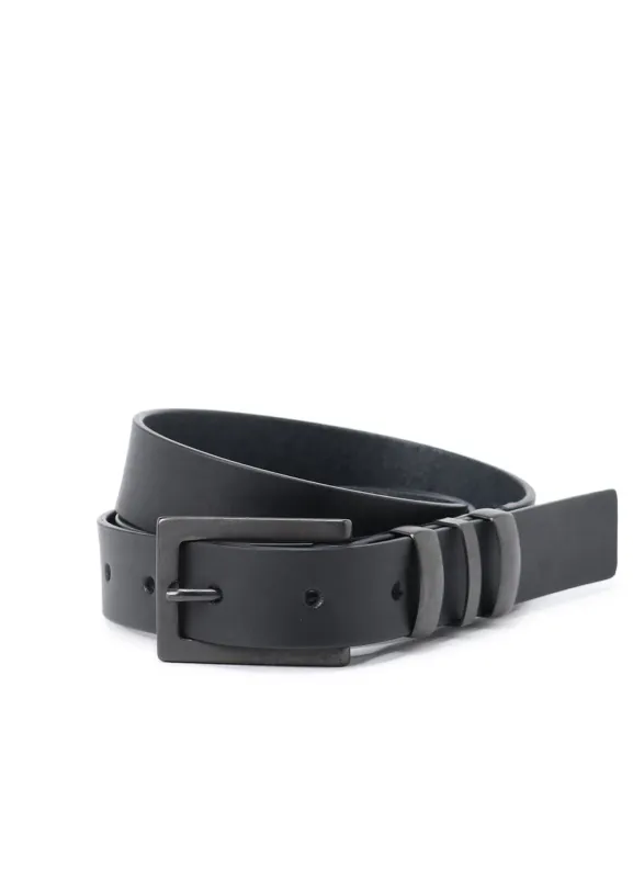 THICK SEMI GLOSS LEATHER 25MM BELT made by Yohji Yamamoto