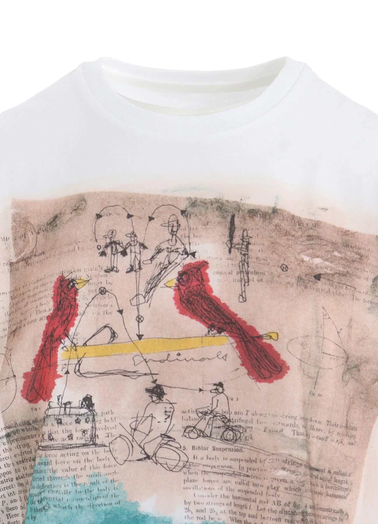 COTTON JERSEY BIRD PRINT T-SHIRT sold by Yohji Yamamoto product image thumbnail 5