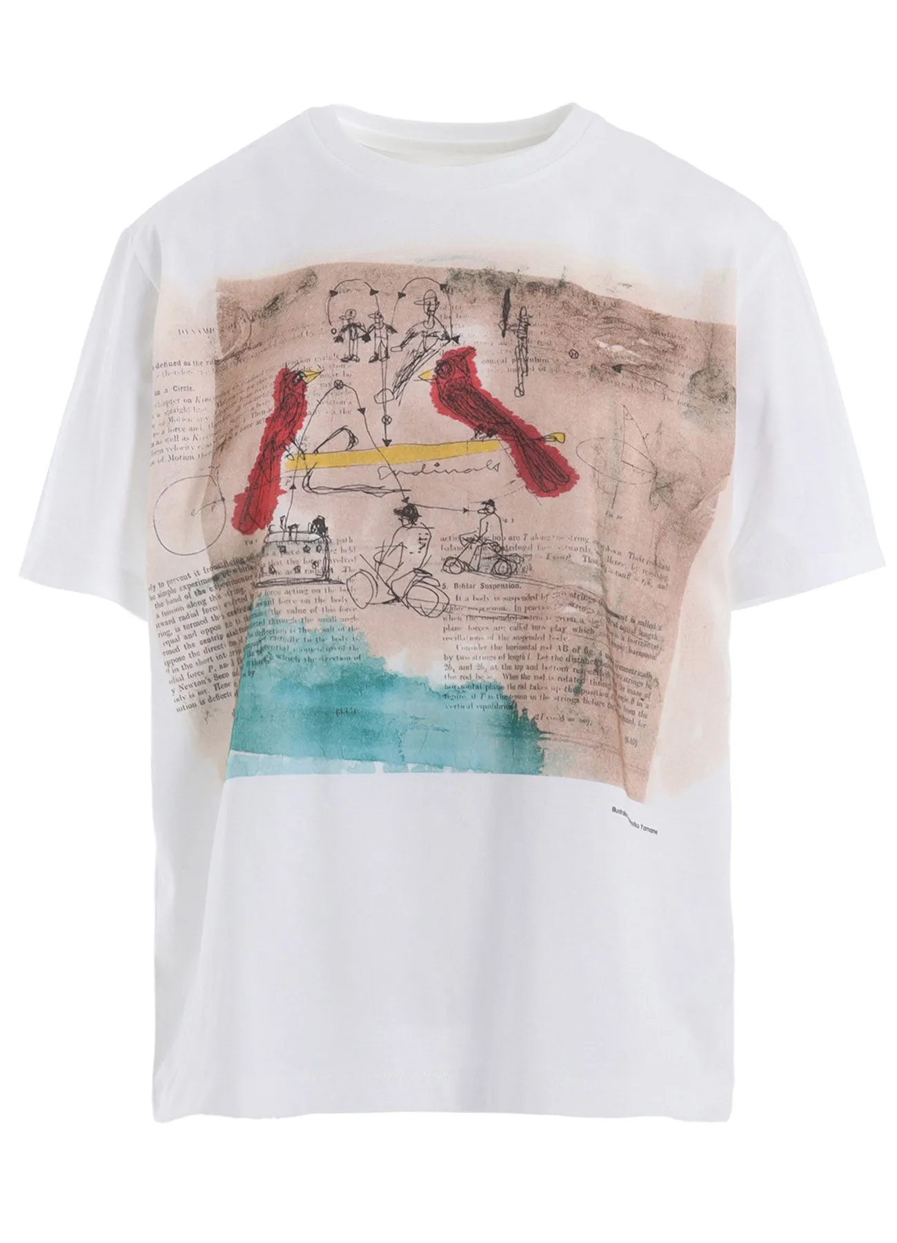 COTTON JERSEY BIRD PRINT T-SHIRT sold by Yohji Yamamoto product image thumbnail 2