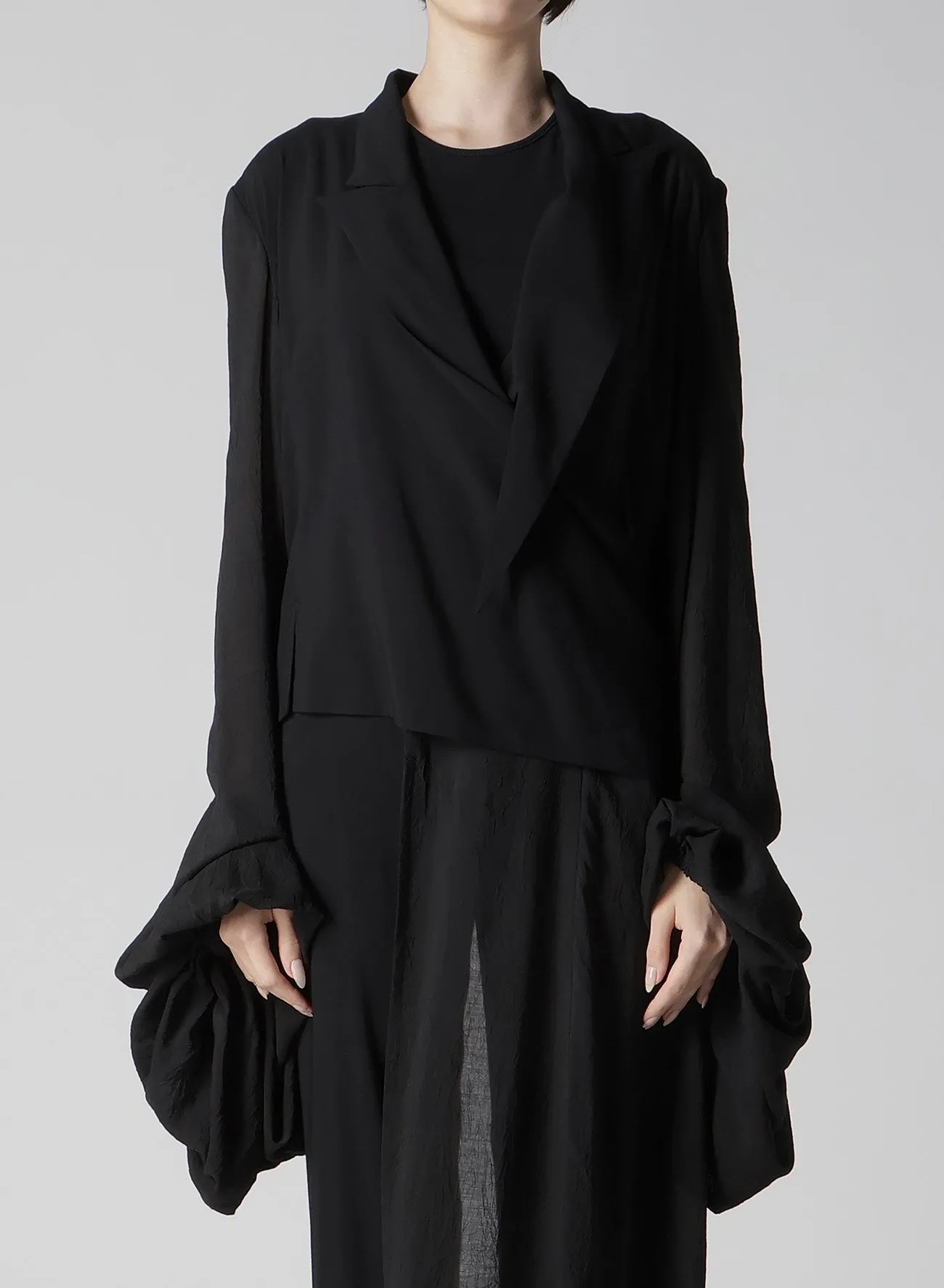 BALLOON SLEEVE WRAP JACKET sold by Yohji Yamamoto product image thumbnail 2