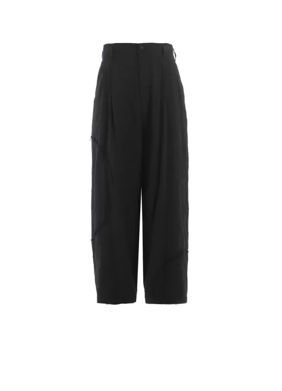 LINEN/COTTON HERRINGBONE ZIGZAG CUT-OUT PANTS sold by Yohji Yamamoto