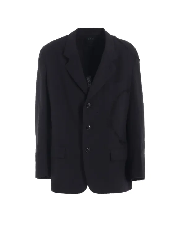 LINEN/COTTON HERRINGBONE ZIGZAG CUT-OUT JACKET sold by Yohji Yamamoto