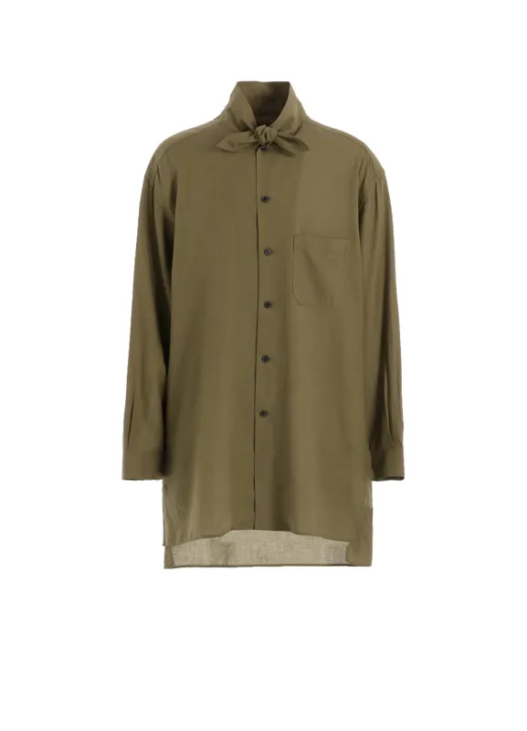 COTTON/TENCEL BROAD RIBBON COLLAR SHIRT made by Yohji Yamamoto