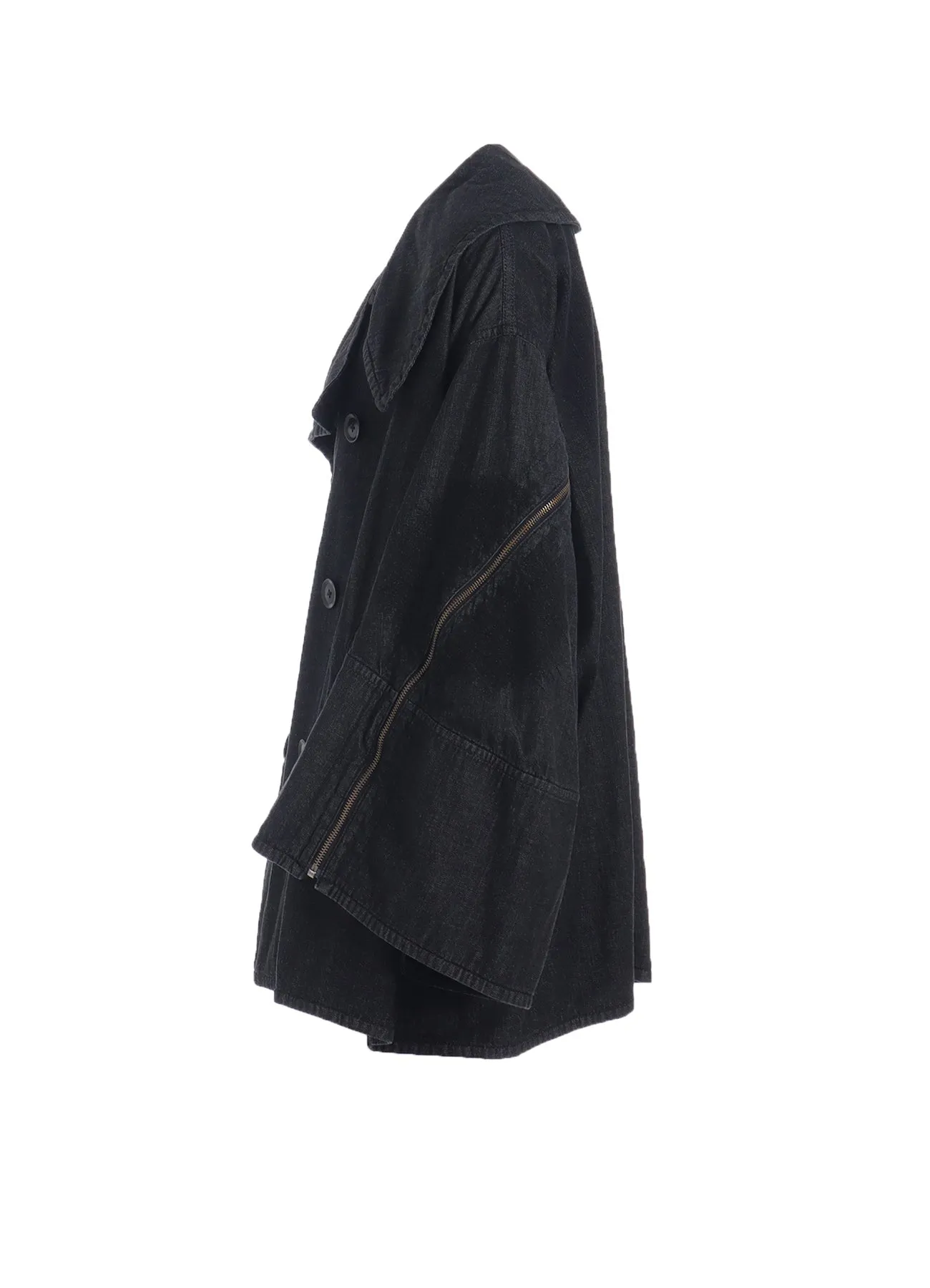 8OZ DENIM + DUNGAREE SHORT LENGTH BIG SLEEVE DOUBLE COAT sold by Yohji Yamamoto product image thumbnail 3