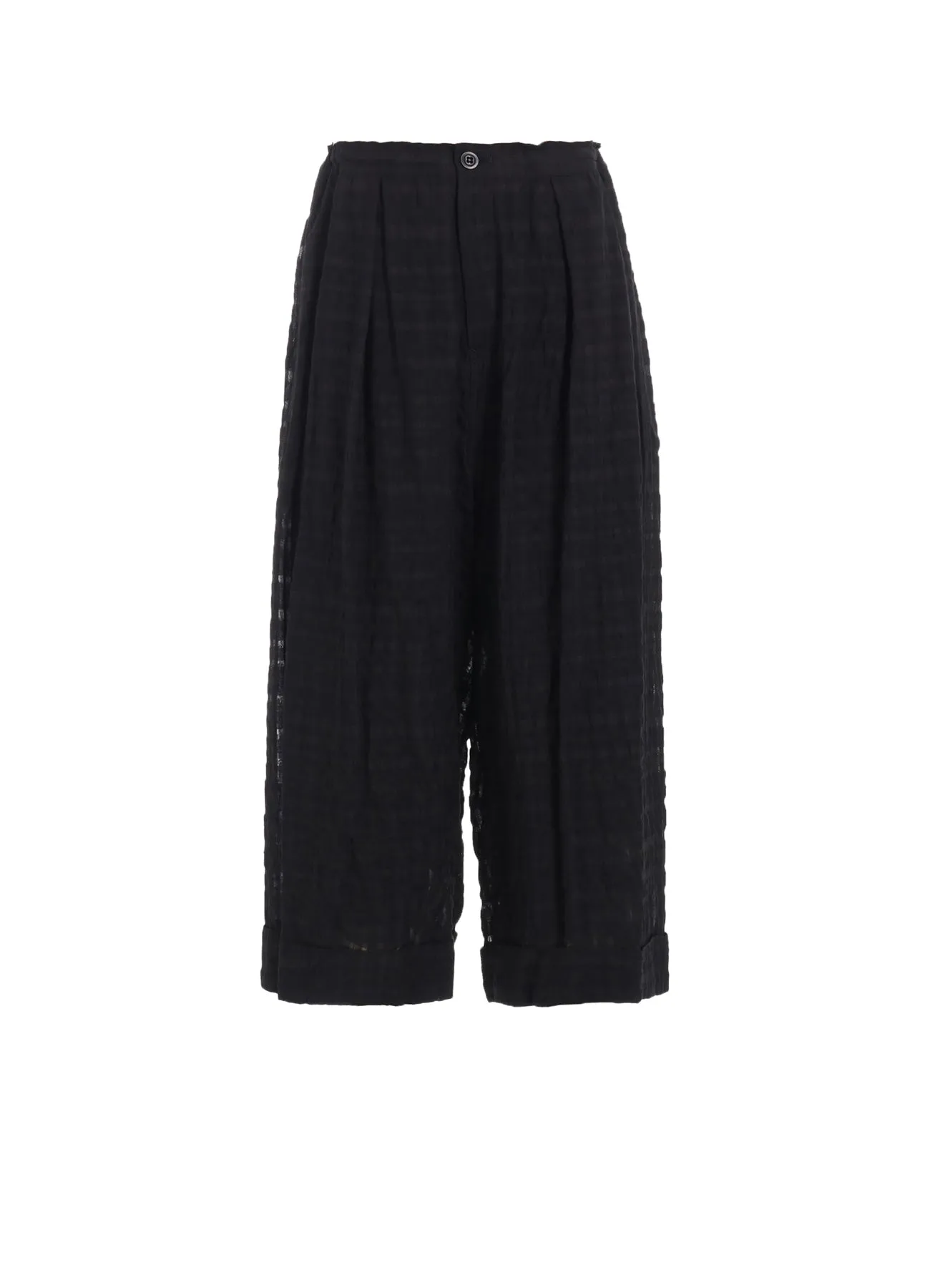 PLAID FRONT TUCKED MACKIN PANTS sold by Yohji Yamamoto