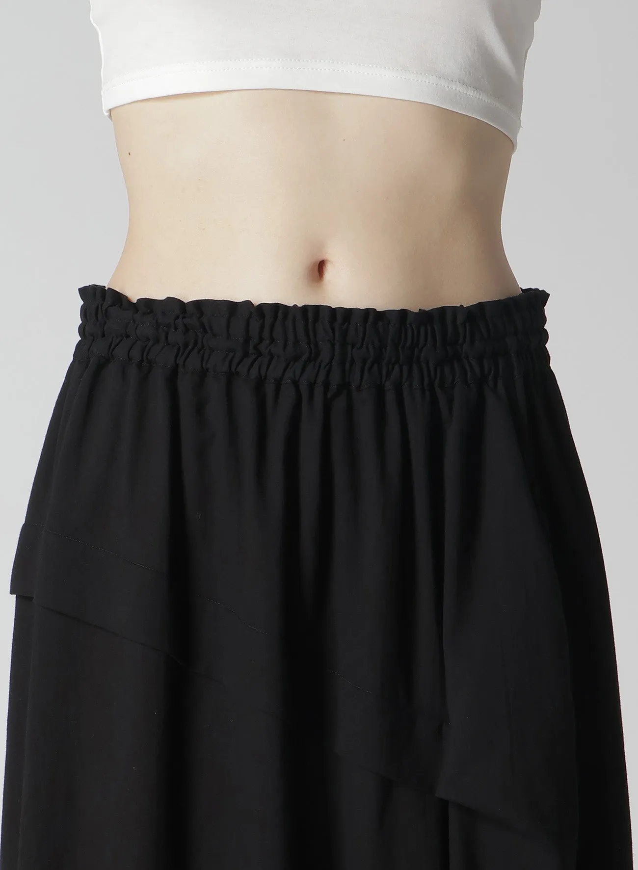 COTTON BOYLE VIYELLA RIGHT TUCKED ASYMMETERY SKIRT sold by Yohji Yamamoto product image thumbnail 5