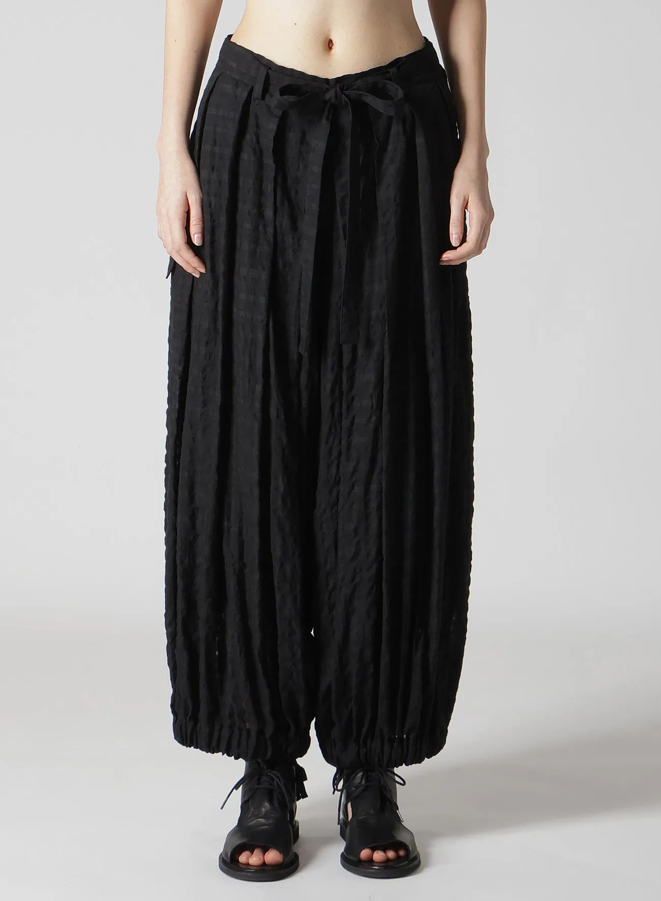 PLAID TUCKED PANTS sold by Yohji Yamamoto product image thumbnail 4
