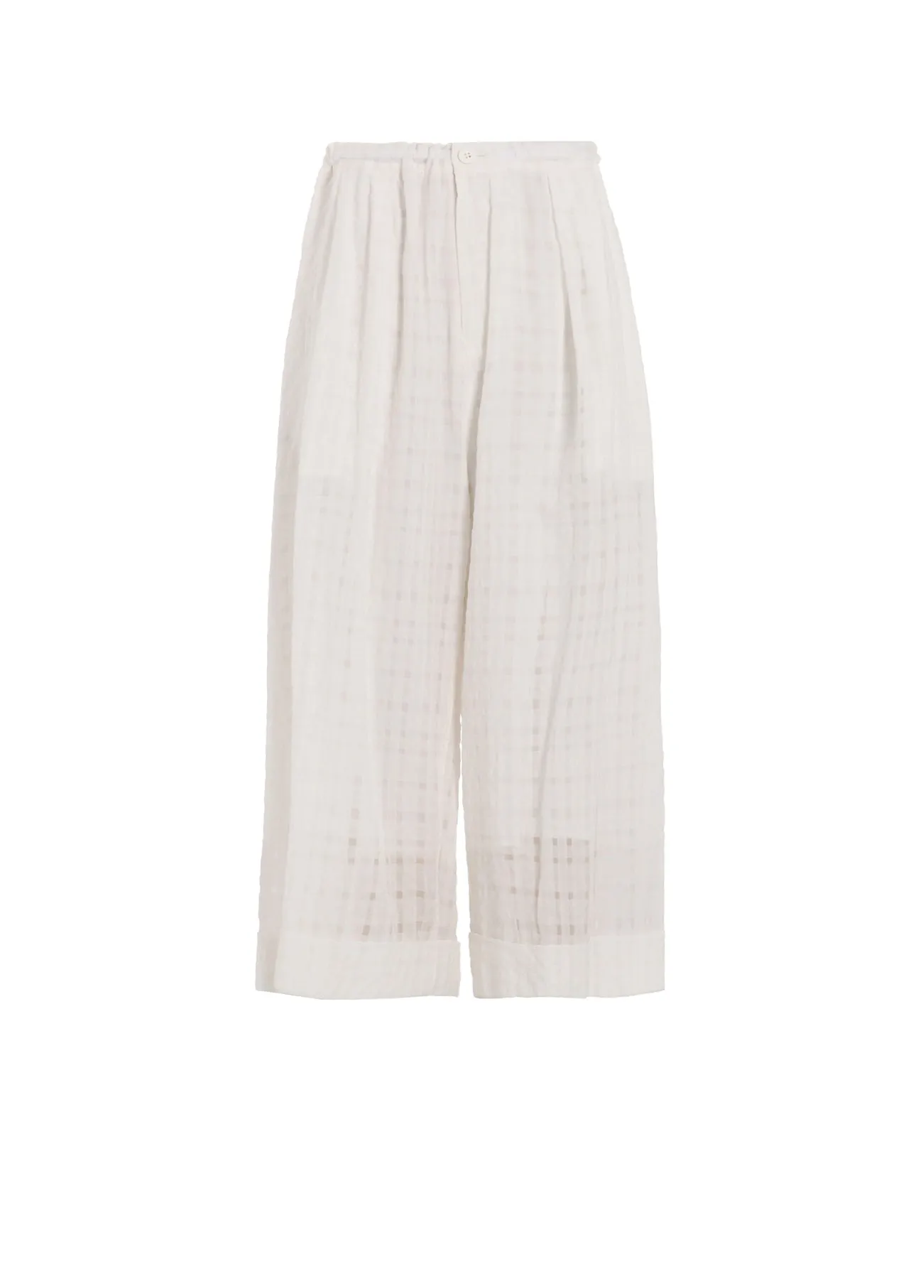 PLAID FRONT TUCKED MACKIN PANTS sold by Yohji Yamamoto