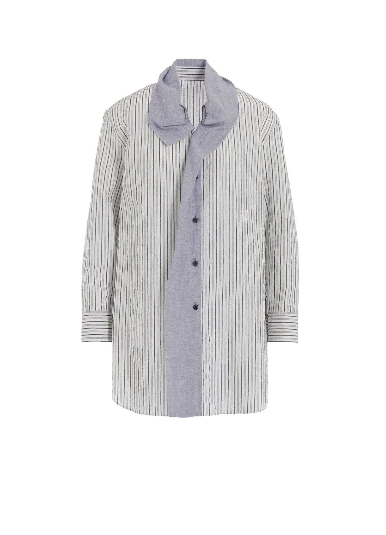 C/CU HARD TWISTED DOBBY STRIPE TIE STYLE SHIRT sold by Yohji Yamamoto