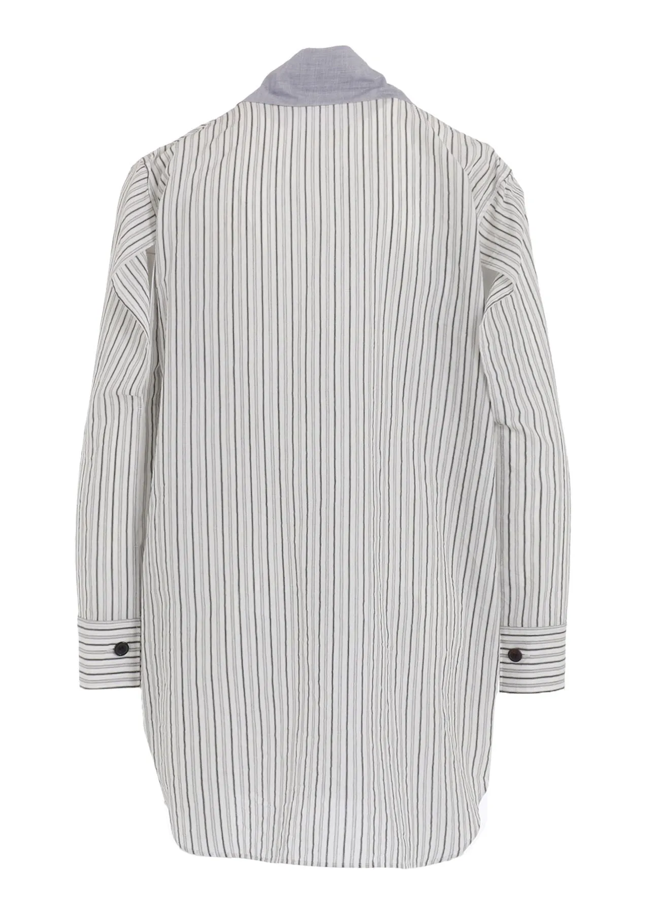 C/CU HARD TWISTED DOBBY STRIPE TIE STYLE SHIRT sold by Yohji Yamamoto product image thumbnail 3