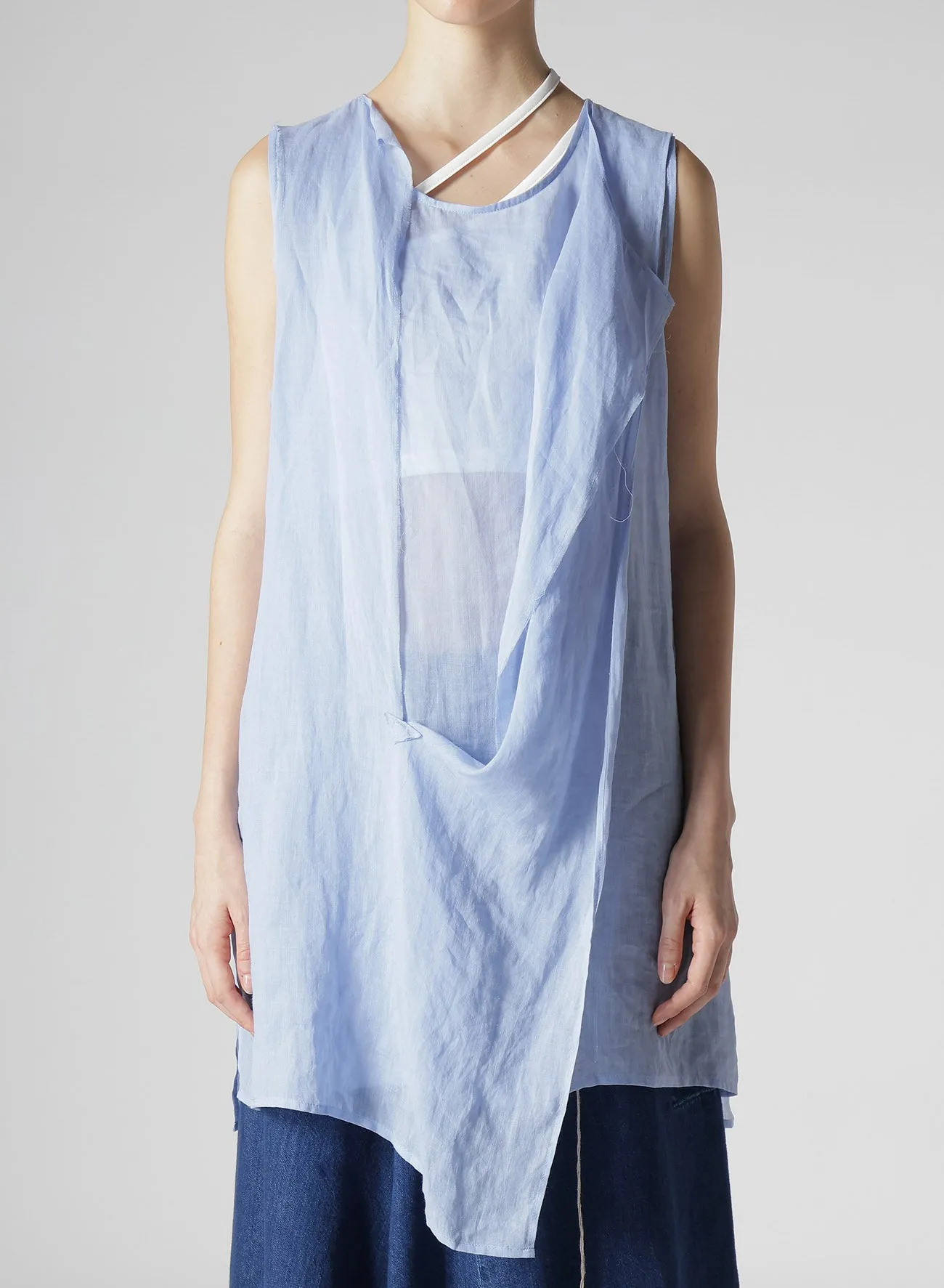 RAMIE LAWN DOUBLE FRONT DRAPE SHIRT sold by Yohji Yamamoto product image thumbnail 4