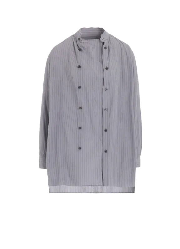 DOBBY STRIPE RIGHT FRONT DOUBLED SHIRT sold by Yohji Yamamoto