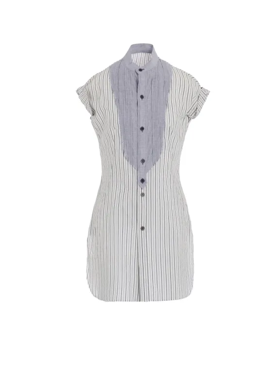 C/CU HARD TWISTED DOBBY STRIPE STAND COLLAR SHIRT made by Yohji Yamamoto
