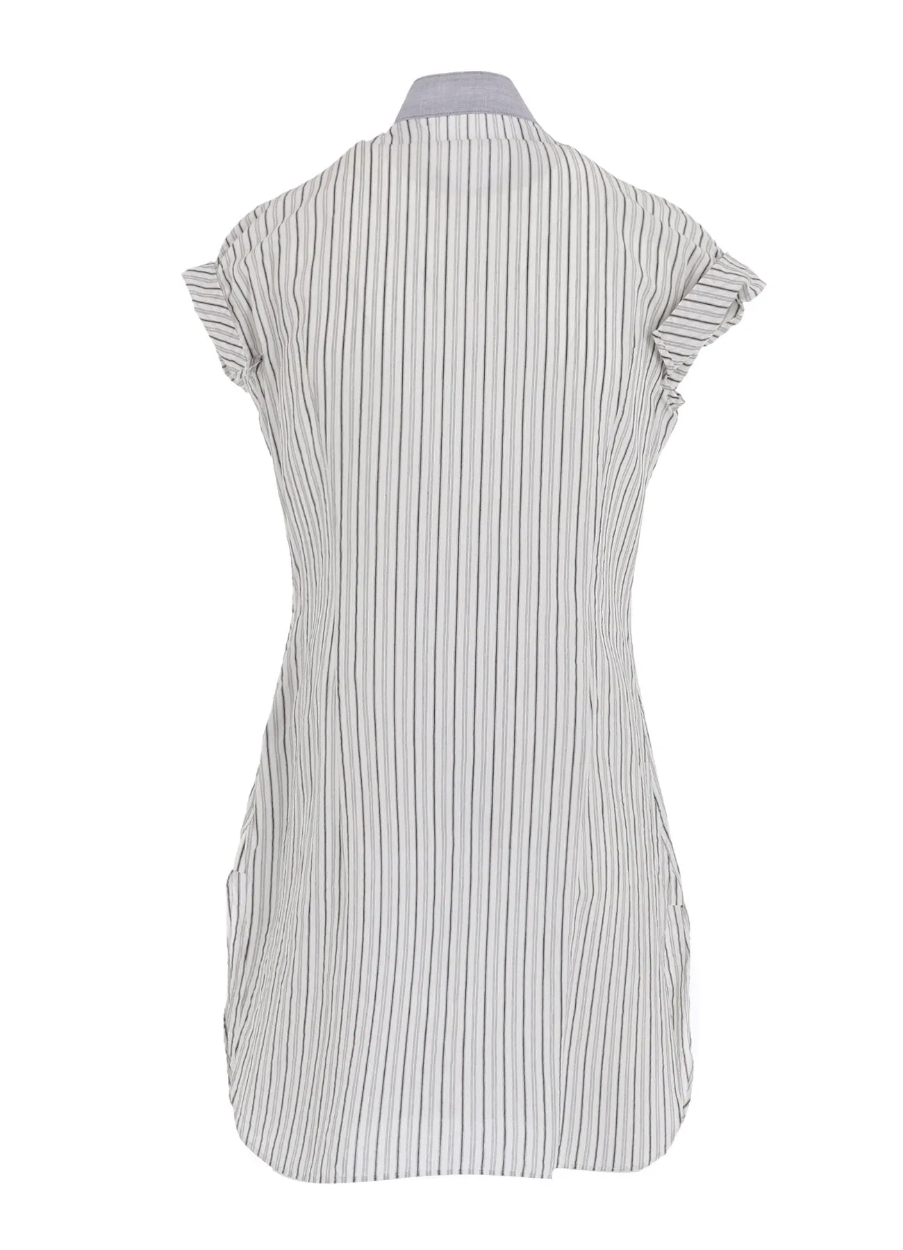 C/CU HARD TWISTED DOBBY STRIPE STAND COLLAR SHIRT sold by Yohji Yamamoto product image thumbnail 3