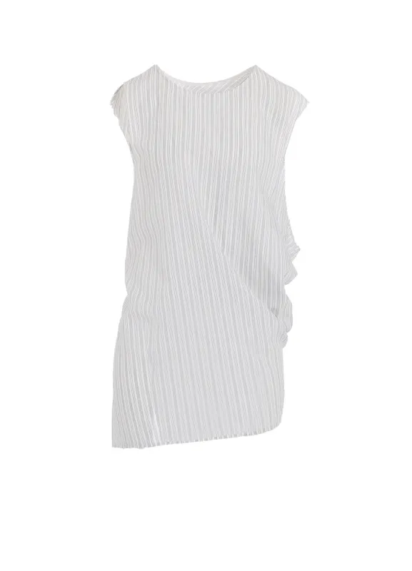 C/CU HARD TWISTED DOBBY STRIPE SLEEVELESS DRAPE SHIRT sold by Yohji Yamamoto