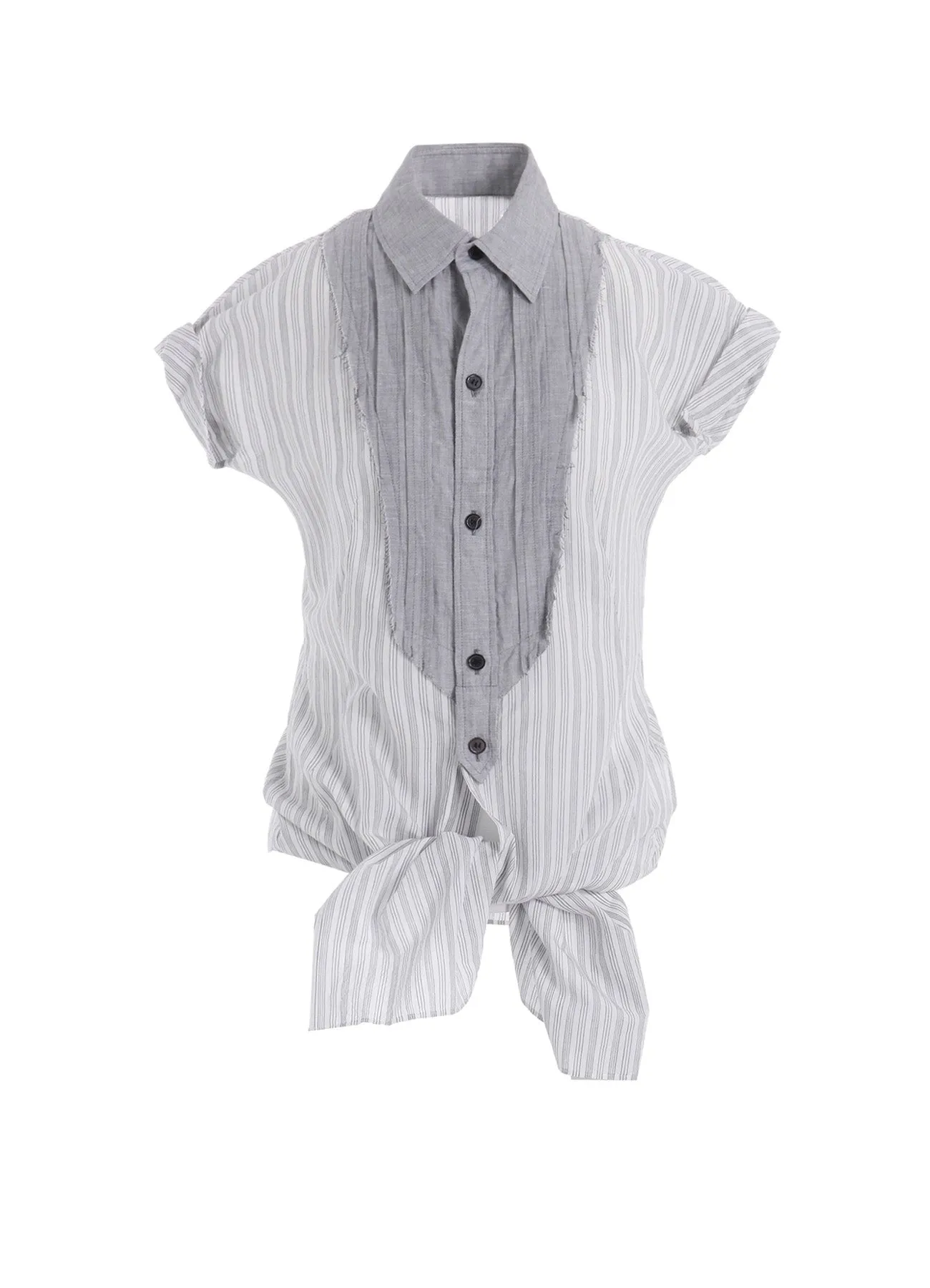 C/CU HARD TWISTED DOBBY STRIPE PLEATED SHIRT sold by Yohji Yamamoto