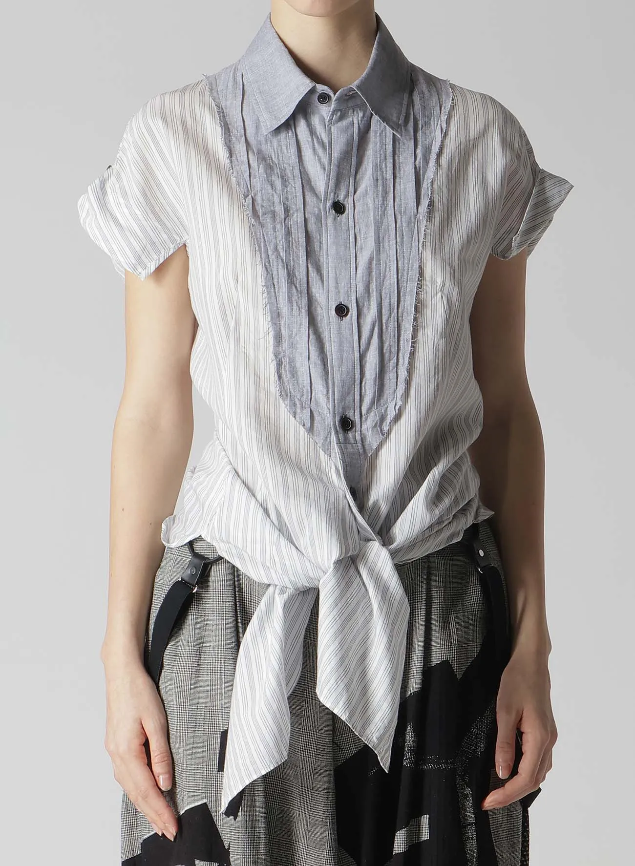 C/CU HARD TWISTED DOBBY STRIPE PLEATED SHIRT sold by Yohji Yamamoto product image thumbnail 5