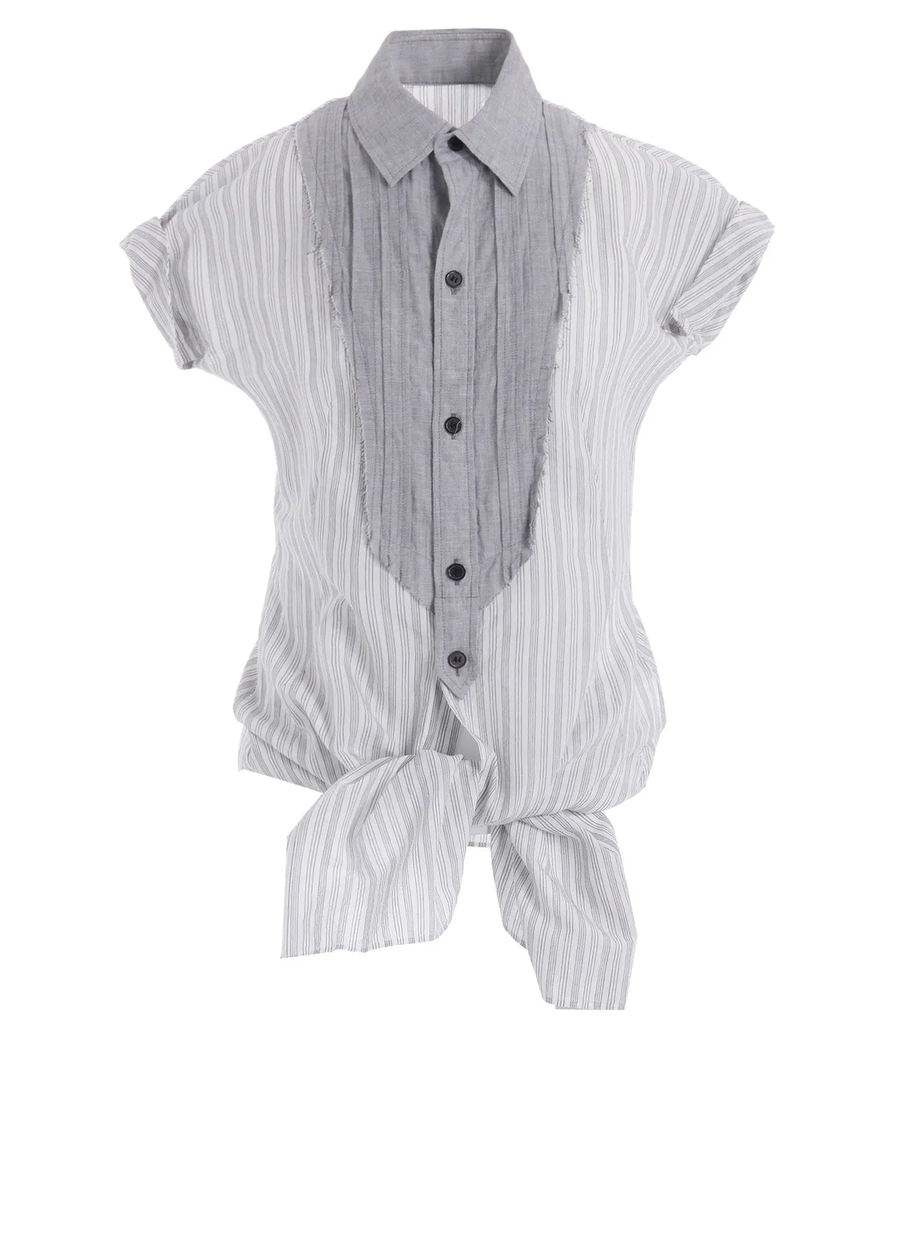 C/CU HARD TWISTED DOBBY STRIPE PLEATED SHIRT sold by Yohji Yamamoto product image thumbnail 2