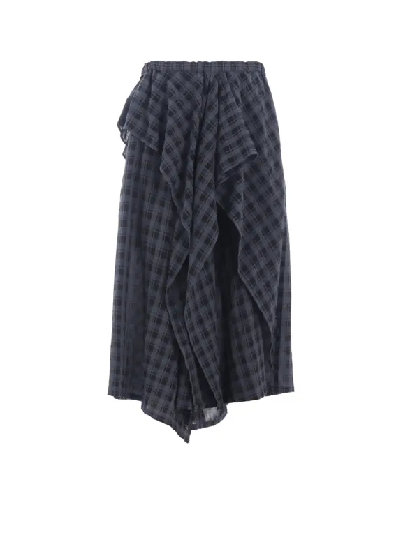 COTTON CUPRO MINI PLAID DRAPE PANTS sold by Yohji Yamamoto