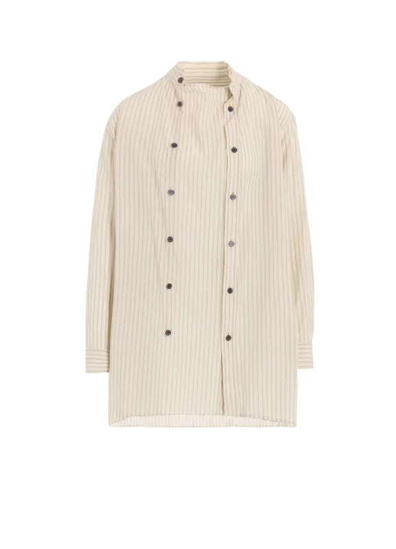 DOBBY STRIPE RIGHT FRONT DOUBLED SHIRT sold by Yohji Yamamoto