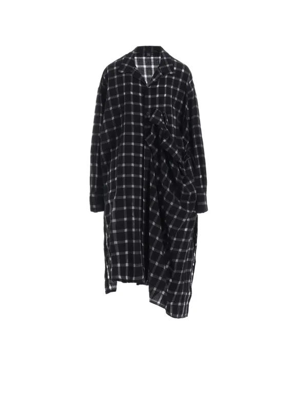 COTTON CUPRO PLAID SHIRT DRESS sold by Yohji Yamamoto