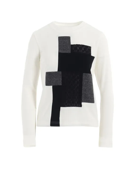 MILANO RIB PATCHWORK LONG SLEEVE T sold by Yohji Yamamoto